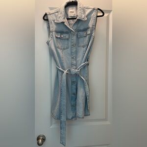 Zara Denim belted dress